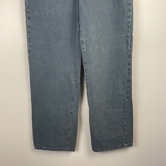 NWT ZARA Tailored Straight Mid Rise Worn Grey Jean SZ USA 6 EUR 38 Baggy - Picture 3 of 12